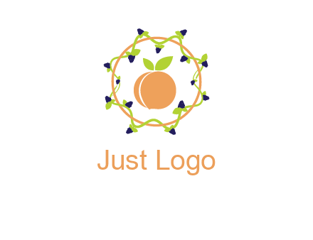 orange in circle with berries logo