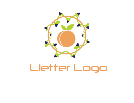 orange in circle with berries logo