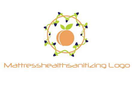 orange in circle with berries logo