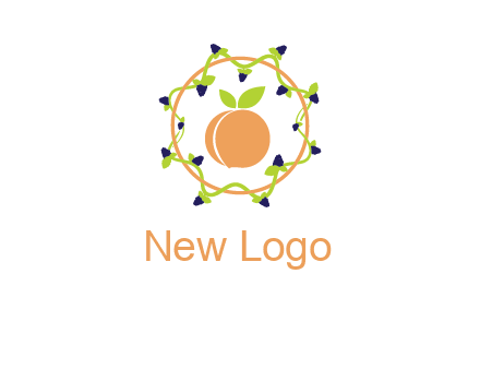 orange in circle with berries logo