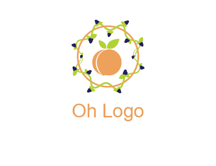 orange in circle with berries logo