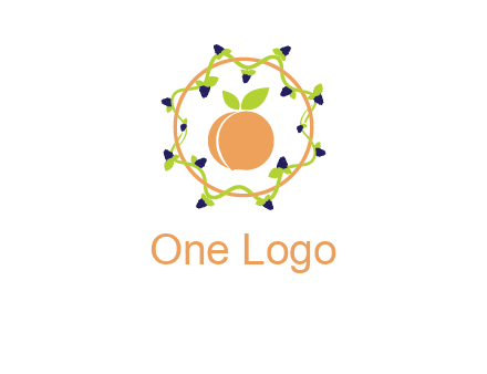 orange in circle with berries logo