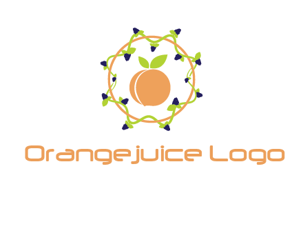 orange in circle with berries logo