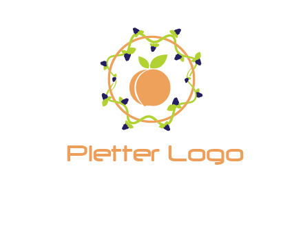 orange in circle with berries logo