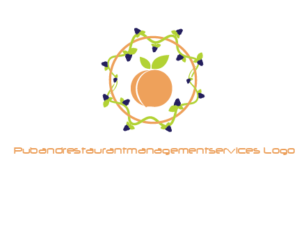 orange in circle with berries logo