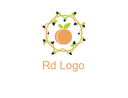 orange in circle with berries logo