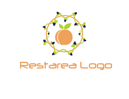 orange in circle with berries logo