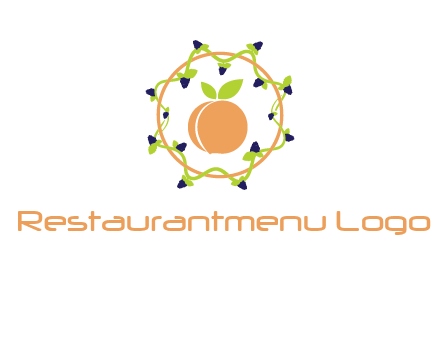 orange in circle with berries logo