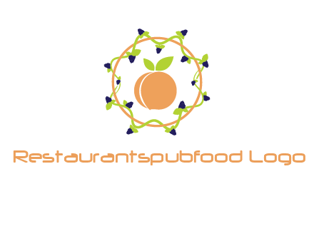 orange in circle with berries logo