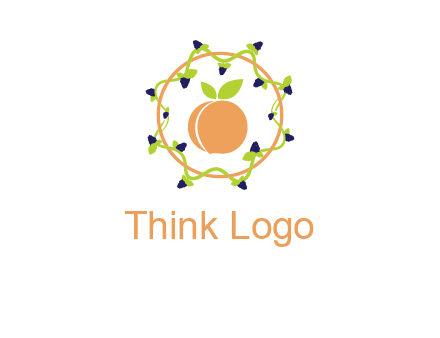 orange in circle with berries logo