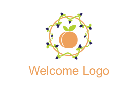 orange in circle with berries logo