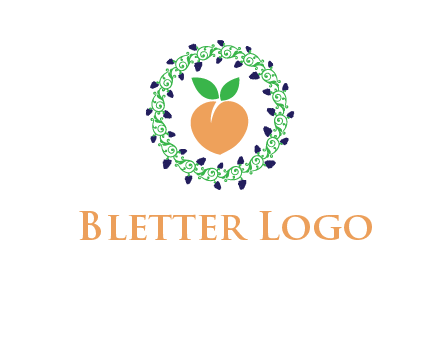 peach fruit ornament vector