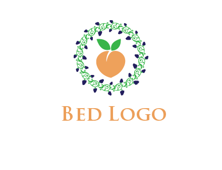 peach fruit ornament vector