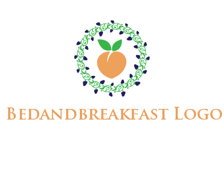 peach fruit ornament vector