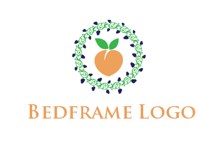 peach fruit ornament vector
