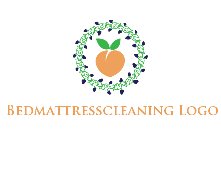 peach fruit ornament vector