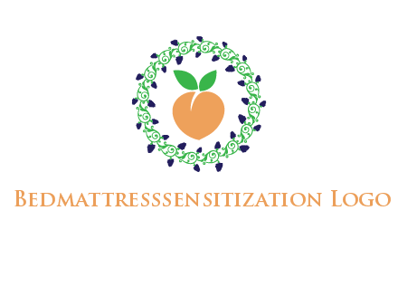 peach fruit ornament vector
