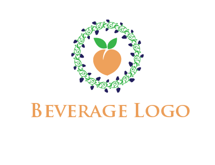 peach fruit ornament vector