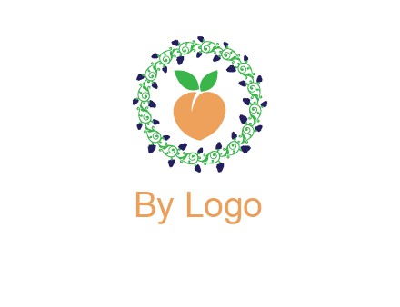 peach fruit ornament vector