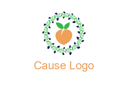 peach fruit ornament vector