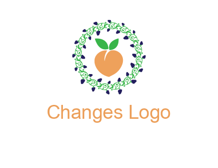 peach fruit ornament vector
