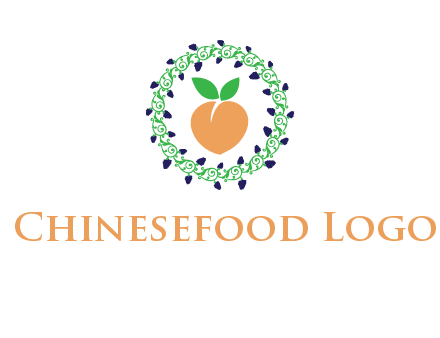 peach fruit ornament vector