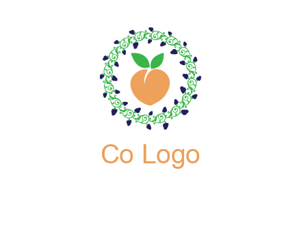 peach fruit ornament vector