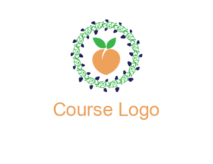 peach fruit ornament vector