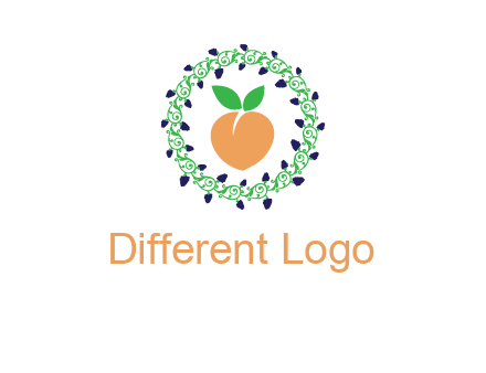 peach fruit ornament vector