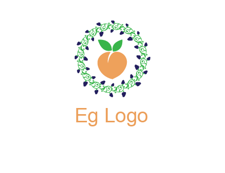 peach fruit ornament vector