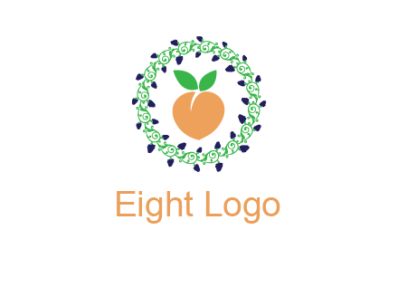 peach fruit ornament vector
