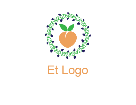 peach fruit ornament vector