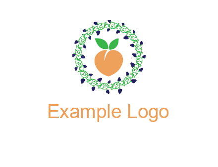 peach fruit ornament vector