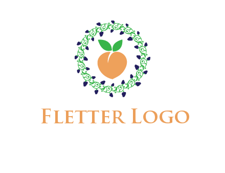 peach fruit ornament vector