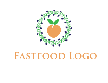 peach fruit ornament vector