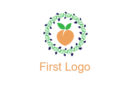 peach fruit ornament vector