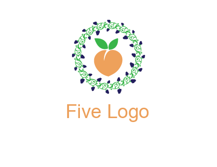 peach fruit ornament vector