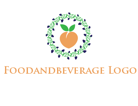 peach fruit ornament vector