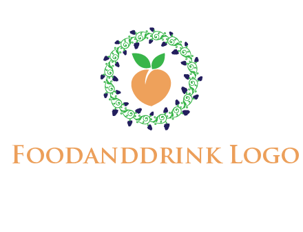 peach fruit ornament vector