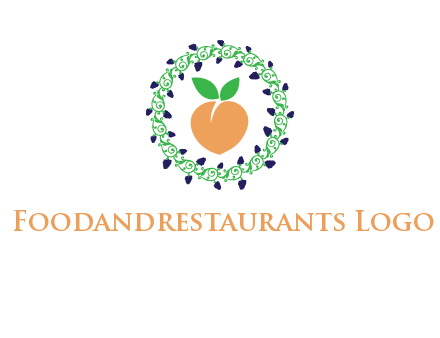 peach fruit ornament vector
