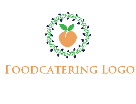 peach fruit ornament vector