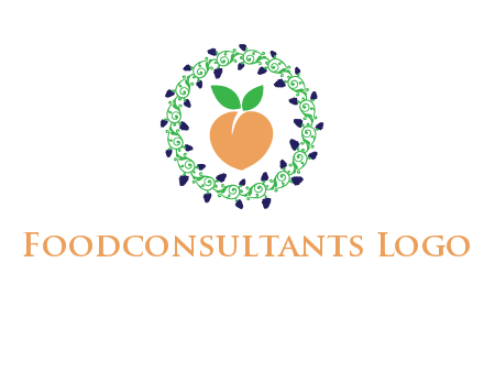 peach fruit ornament vector