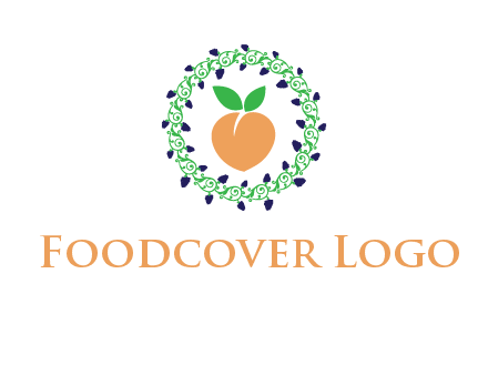 peach fruit ornament vector