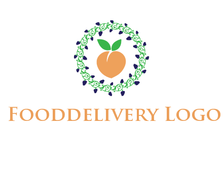 peach fruit ornament vector