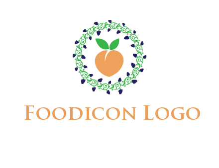 peach fruit ornament vector