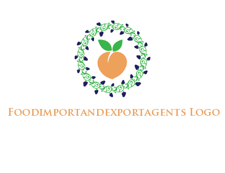 peach fruit ornament vector