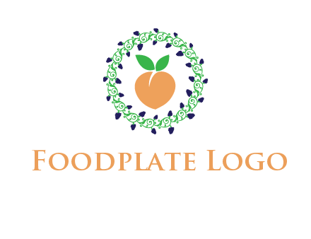 peach fruit ornament vector