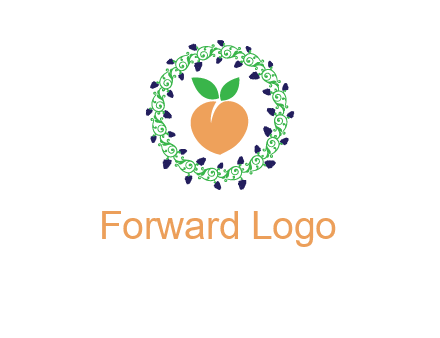 peach fruit ornament vector