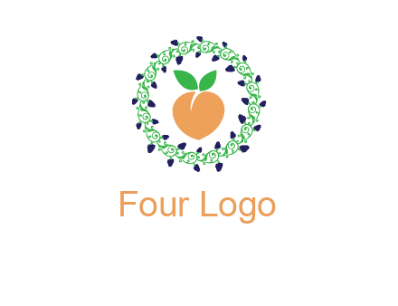 peach fruit ornament vector