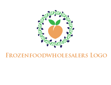 peach fruit ornament vector